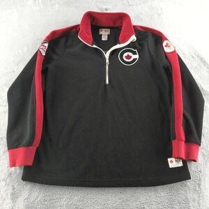 Canada Olympic Sweatshirt Womens XL Black 1/4 Zip Vancouver 2010 Hudsons Bay